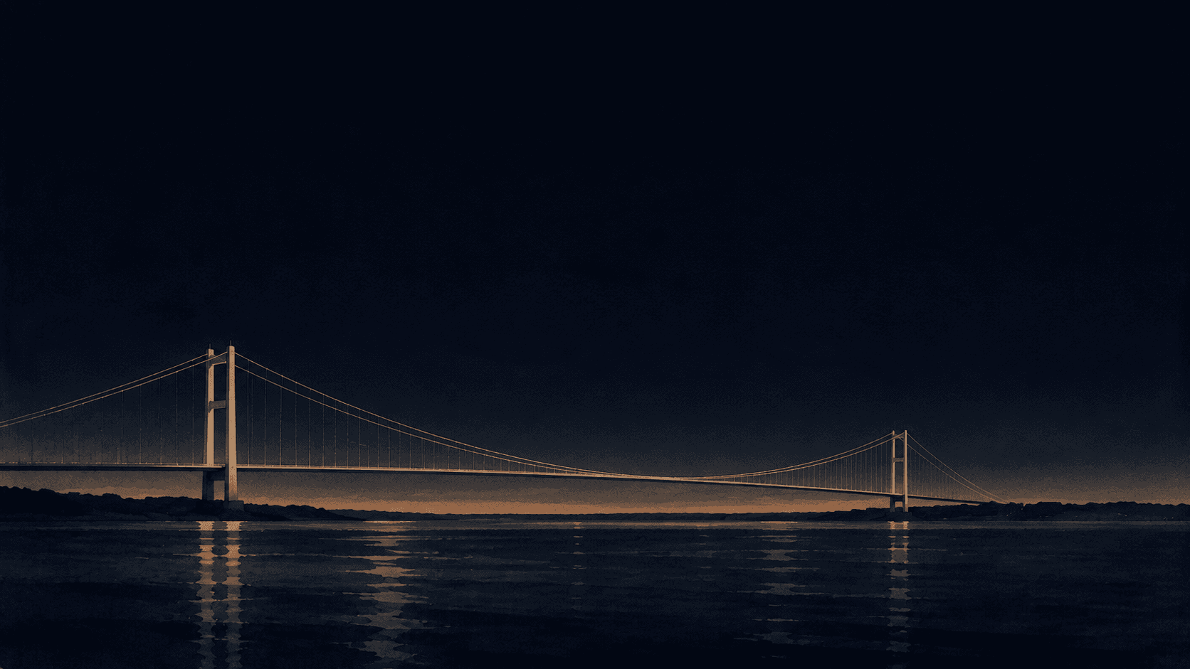 A painting of Hull at dusk
